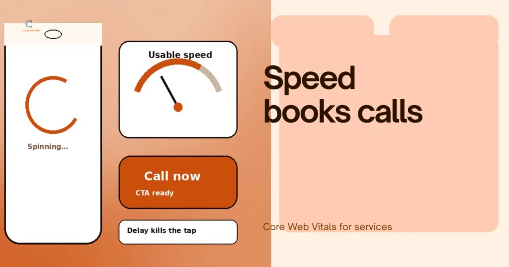 Speed and Core Web Vitals motif showing slow sites costing booked calls