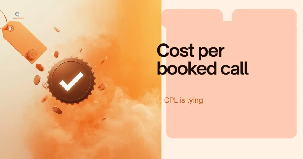 Service business calculator and diary motif for cost per booked call vs cost per lead