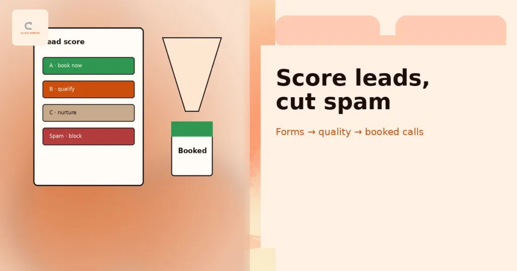 Scorecard filter motif for lead quality scoring and spam form reduction