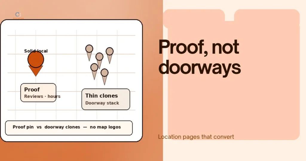 Multi-area location pages motif for service businesses that convert not doorway